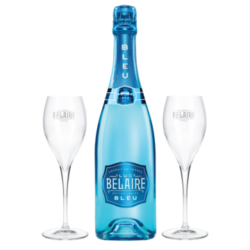 Luc Belaire BLEU Editión Limitée (0,75L | 12,5%)  + Ajándék 2 db Belaire pezsgős pohár