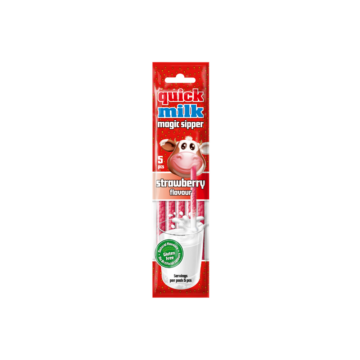 Quick Milk Ízesített Szívószál Eper (5x6 g)