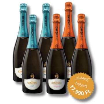 3 üveg Cinzano Asti D.O.C.G. + 3 üveg CINZANO PROSECCO D.O.C.