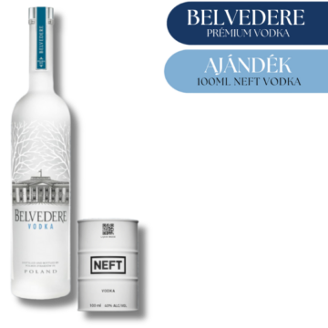 Belvedere vodka + ajándék kis hordós NEFT csomag