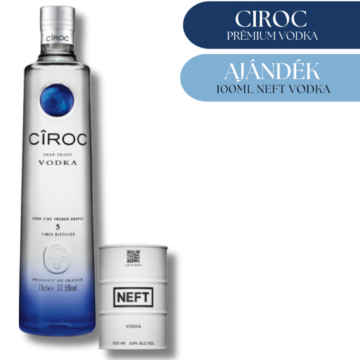 Ciroc vodka + ajándék kis hordós NEFT csomag