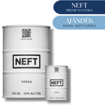 Neft vodka + ajándék kis hordós NEFT csomag