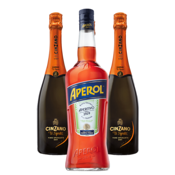 Aperol Spritz Csomag (Aperol 1l 1 üveg + Cinzano ToSpritz 0,75l 2 üveg)