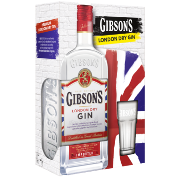 Gibson’s gin ajándékcsomag 1 pohárral DRS  (0,7L | 37,5%)