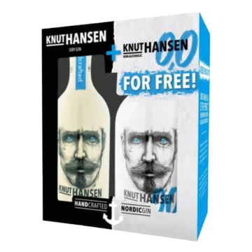 Knut Hansen Dry gin + AJÁNDÉK Knut Hansen Non-Alcoholic díszdobozban (2x0,5L | 42%)