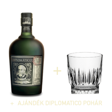 Diplomatico Reserva Exclusiva Rum &amp; Ajándék Diplomatico Old Fashioned Pohár