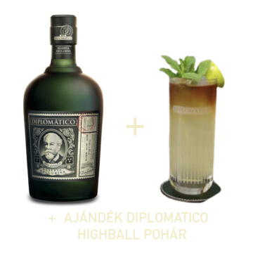 Diplomatico Reserva Exclusiva Rum &amp; Ajándék Diplomatico Highball Pohár