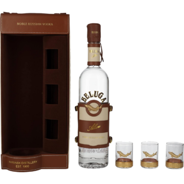 Beluga Allure Vodka (Díszdoboz + 3 Pohár) (0,7L|40%)