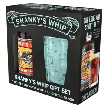 Shanky's Whip Black Irish Whiskey Likőr (Díszdoboz+Pohár) (0,7L|33%)