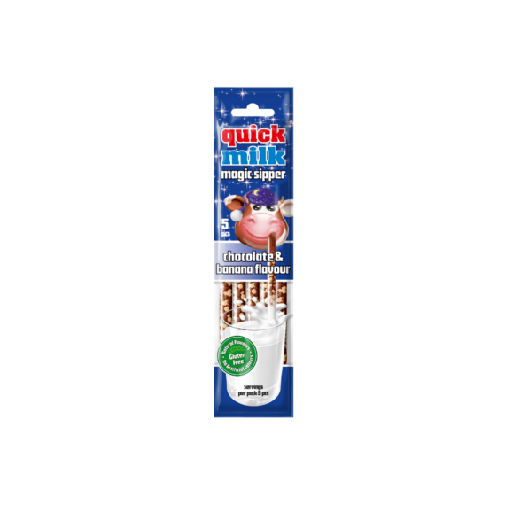 QUICK MILK ÍZESÍTETT SZÍVÓSZÁL csoki - banán (5X6 G)
