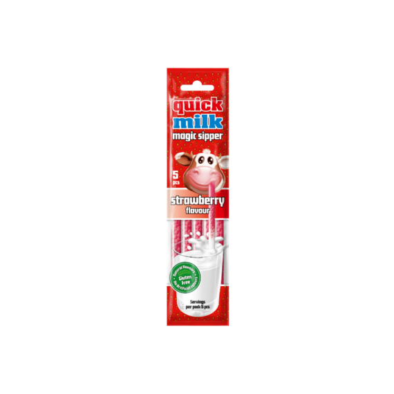 Quick Milk Ízesített Szívószál Eper (5x6 g)