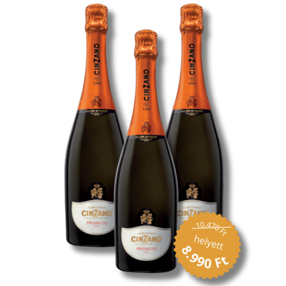 3 üveg  CINZANO PROSECCO D.O.C.