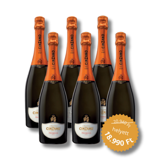 6 üveg CINZANO PROSECCO D.O.C. 