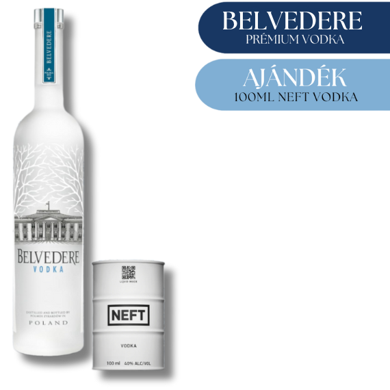 Belvedere vodka + ajándék kis hordós NEFT csomag