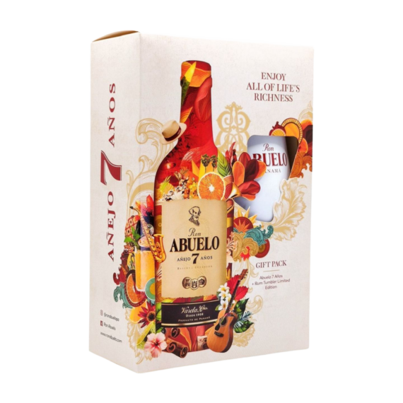 Abuelo 7 éves rum díszdobozban 1 pohárral (0,7L | 40%)