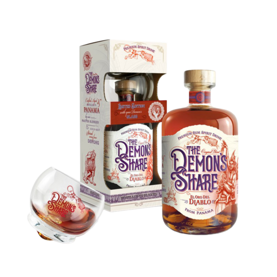 The Demons Share 3 éves rum díszdobozban 1 üvegpohárral (0,7L | 40%)