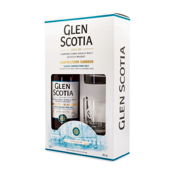 Glen Scotia Campbeltown Harbour whisky ajándékcsomag 2 pohárral (0,7L | 40%)