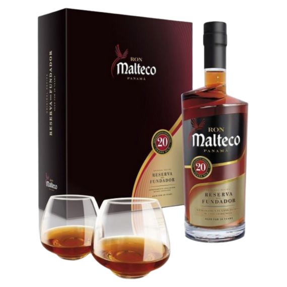 Malteco 20 Years Reserva del Fundador Rum (Díszdoboz+2 Pohár) (0,7L|40%)