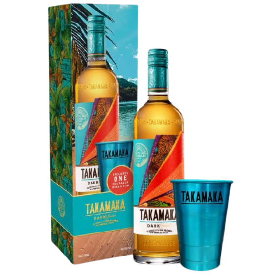 Takamaka Dark Spiced Rum (Díszdoboz+Beach Cup) (0,7L|38%)