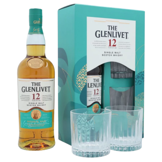 The Glenlivet 12 Years Whisky (Díszdoboz+2 Pohár) (0,7L|40%)